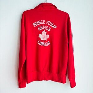 Vintage Adidas Prince Philip Games Canada Red Zip up Jacket M